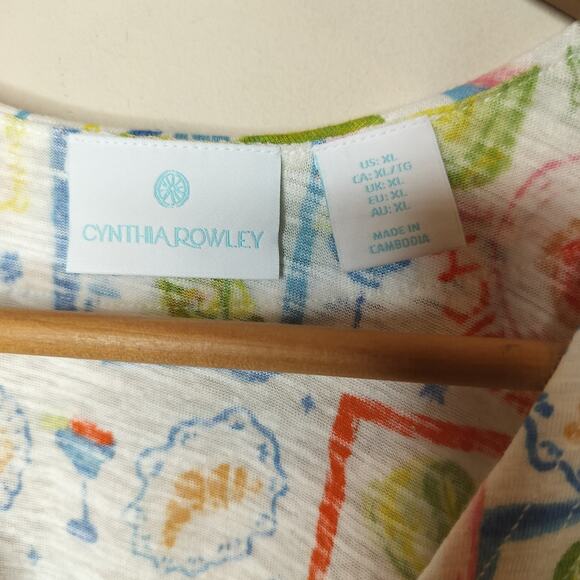 Cynthia Rowley Linen Knit Top Brunch Drinks Girls Outing - Picture 8 of 12